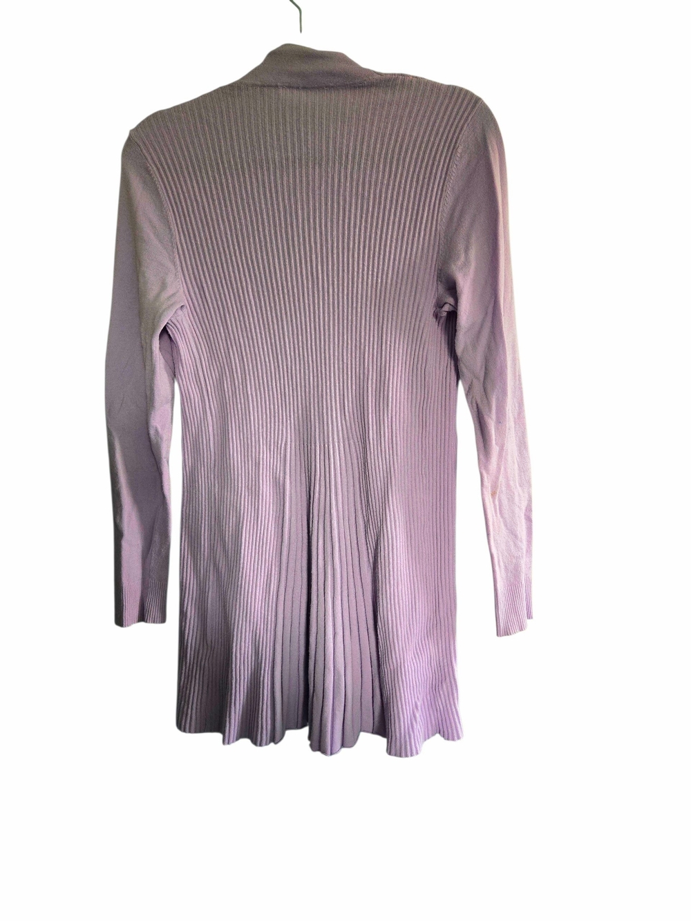 Light Mauve Ribbed Open Front Cardigan - Picture 2 of 4